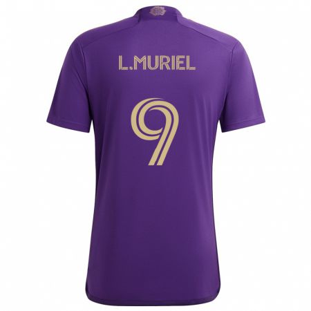 Kandiny Kinder Luis Muriel #9 Lila Gelb Heimtrikot Trikot 2024/25 T-Shirt