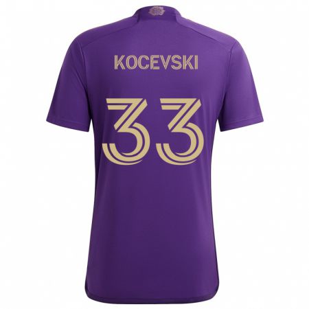 Kandiny Kinder Jeorgio Kocevski #33 Lila Gelb Heimtrikot Trikot 2024/25 T-Shirt