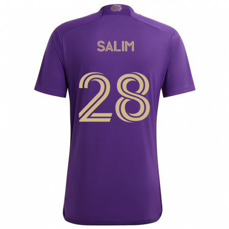 Kandiny Kinder Abdi Salim #28 Lila Gelb Heimtrikot Trikot 2024/25 T-Shirt