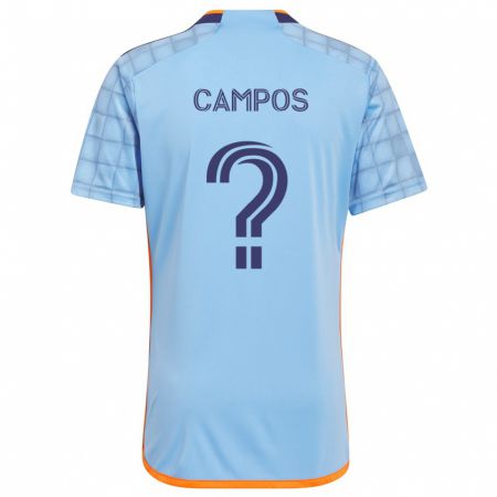 Kandiny Kinder Adonis Campos #0 Blau Orange Heimtrikot Trikot 2024/25 T-Shirt