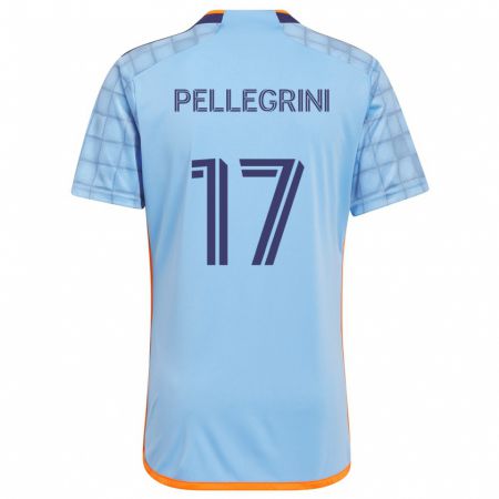 Kandiny Kinder Matías Pellegrini #17 Blau Orange Heimtrikot Trikot 2024/25 T-Shirt