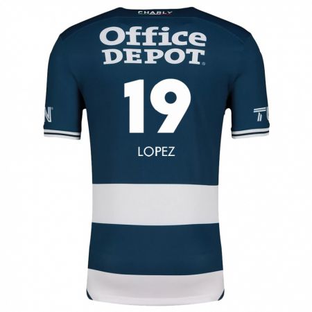 Kandiny Kinder Javier Eduardo López #19 Blau Weiss Heimtrikot Trikot 2024/25 T-Shirt