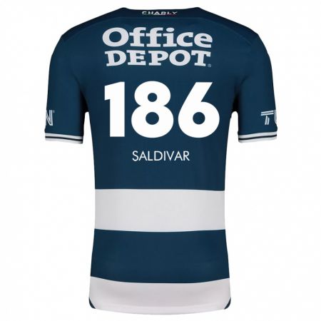 Kandiny Kinder José Saldívar #186 Blau Weiss Heimtrikot Trikot 2024/25 T-Shirt