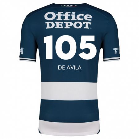 Kandiny Kinder José De Ávila #105 Blau Weiss Heimtrikot Trikot 2024/25 T-Shirt