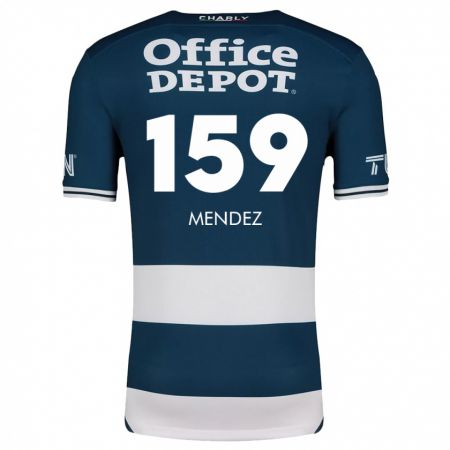 Kandiny Kinder Daniel Méndez #159 Blau Weiss Heimtrikot Trikot 2024/25 T-Shirt