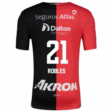 Kandiny Kinder Carlos Robles #21 Rot Schwarz Heimtrikot Trikot 2024/25 T-Shirt