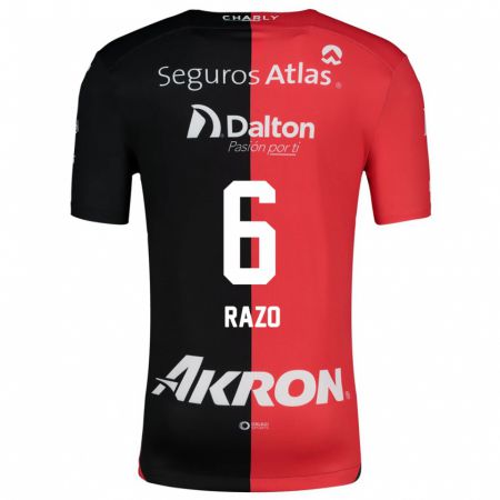 Kandiny Kinder Valeria Razo #6 Rot Schwarz Heimtrikot Trikot 2024/25 T-Shirt