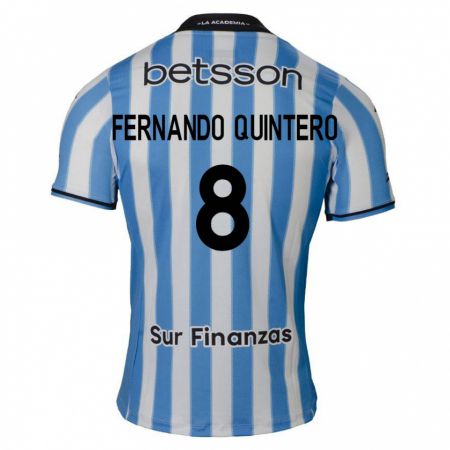 Kandiny Kinder Juan Fernando Quintero #8 Blau Weiß Schwarz Heimtrikot Trikot 2024/25 T-Shirt