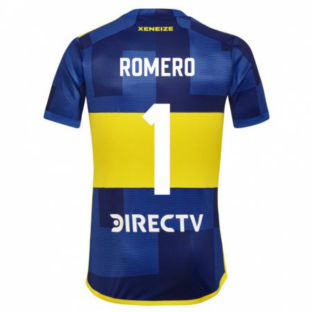 Kandiny Kinder Sergio Romero #1 Blau Gelb Heimtrikot Trikot 2024/25 T-Shirt