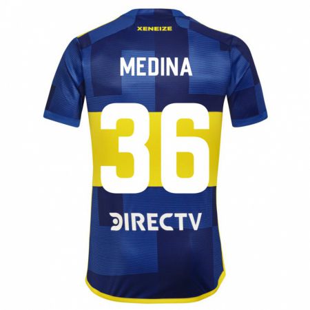 Kandiny Kinder Cristian Medina #36 Blau Gelb Heimtrikot Trikot 2024/25 T-Shirt