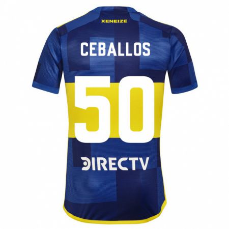 Kandiny Kinder Julián Ceballos #50 Blau Gelb Heimtrikot Trikot 2024/25 T-Shirt