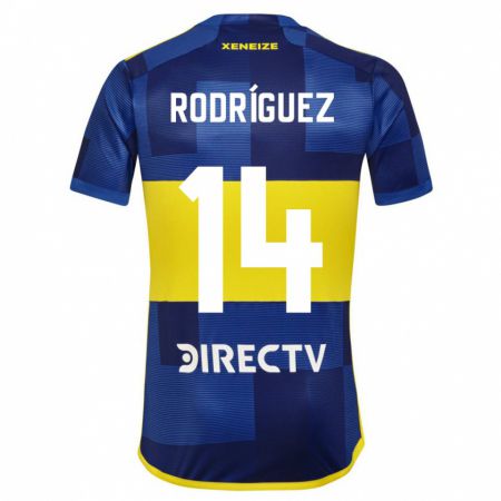 Kandiny Kinder Isaías Rodríguez #14 Blau Gelb Heimtrikot Trikot 2024/25 T-Shirt