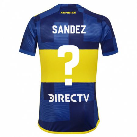 Kandiny Kinder Agustín Sández #0 Blau Gelb Heimtrikot Trikot 2024/25 T-Shirt