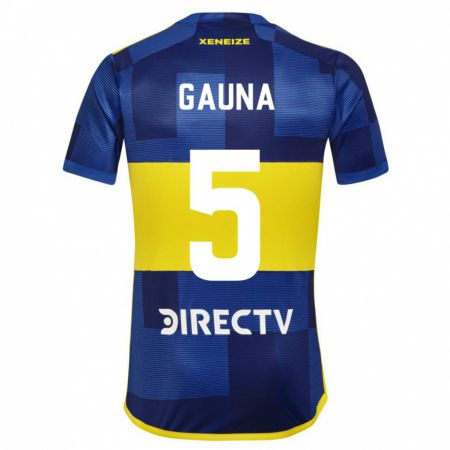 Kandiny Kinder Santiago Gauna #5 Blau Gelb Heimtrikot Trikot 2024/25 T-Shirt