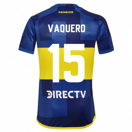 Kandiny Kinder Iván Vaquero #15 Blau Gelb Heimtrikot Trikot 2024/25 T-Shirt