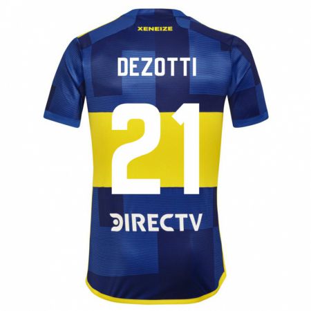 Kandiny Kinder Martina Dezotti #21 Blau Gelb Heimtrikot Trikot 2024/25 T-Shirt