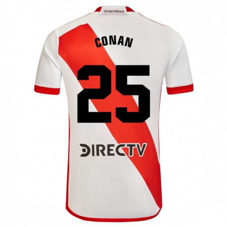 Kandiny Kinder Conan Ledesma #25 Weiß Rot Heimtrikot Trikot 2024/25 T-Shirt