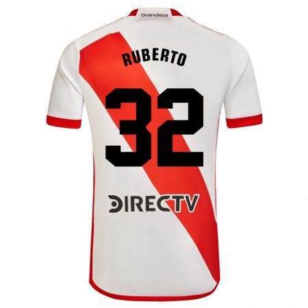 Kandiny Kinder Agustín Ruberto #32 Weiß Rot Heimtrikot Trikot 2024/25 T-Shirt