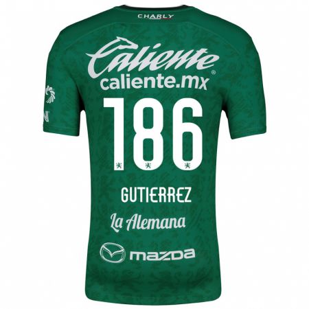 Kandiny Kinder Alan Gutiérrez #186 Grün Weiß Heimtrikot Trikot 2024/25 T-Shirt