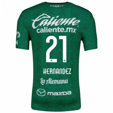 Kandiny Kinder Alexa Hernández #21 Grün Weiß Heimtrikot Trikot 2024/25 T-Shirt