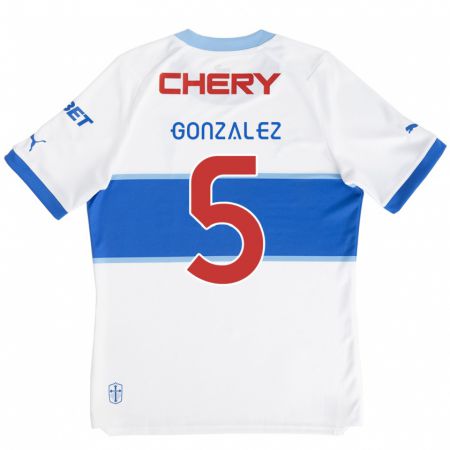 Kandiny Kinder Daniel González #5 Weiß Blau Heimtrikot Trikot 2024/25 T-Shirt