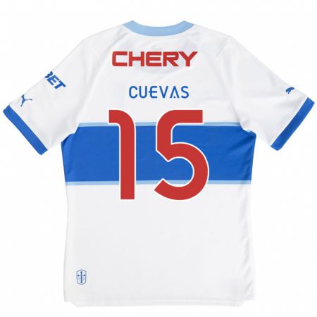 Kandiny Kinder Cristian Cuevas #15 Weiß Blau Heimtrikot Trikot 2024/25 T-Shirt