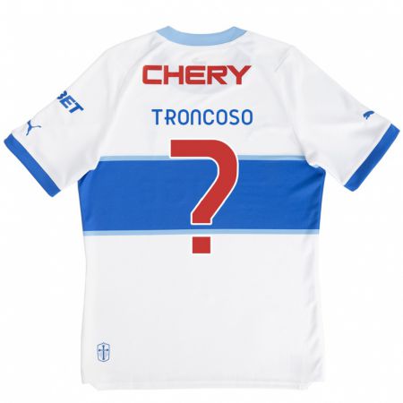 Kandiny Kinder Leonardo Troncoso #0 Weiß Blau Heimtrikot Trikot 2024/25 T-Shirt