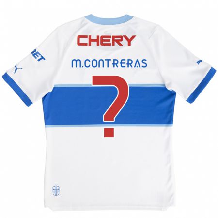 Kandiny Kinder Mathías Contreras #0 Weiß Blau Heimtrikot Trikot 2024/25 T-Shirt