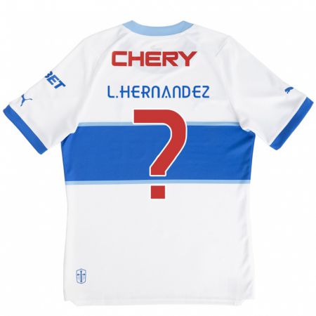 Kandiny Kinder Luis Felipe Hernández #0 Weiß Blau Heimtrikot Trikot 2024/25 T-Shirt