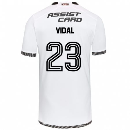 Kandiny Kinder Arturo Vidal #23 Weiß Schwarz Heimtrikot Trikot 2024/25 T-Shirt