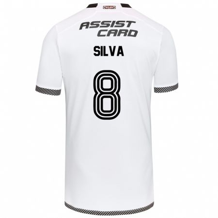 Kandiny Kinder Bastián Silva #8 Weiß Schwarz Heimtrikot Trikot 2024/25 T-Shirt