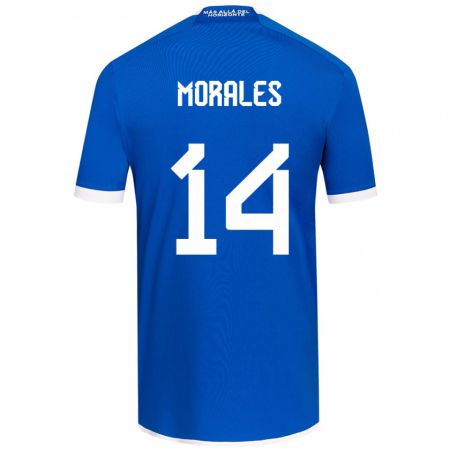 Kandiny Kinder Marcelo Morales #14 Blau Weiss Heimtrikot Trikot 2024/25 T-Shirt