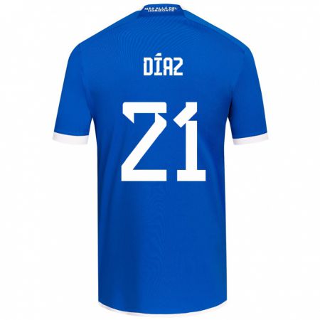 Kandiny Kinder Marcelo Díaz #21 Blau Weiss Heimtrikot Trikot 2024/25 T-Shirt