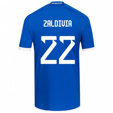 Kandiny Kinder Matías Zaldivia #22 Blau Weiss Heimtrikot Trikot 2024/25 T-Shirt