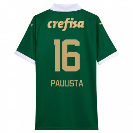 Kandiny Kinder Caio Paulista #16 Grün Weiß Heimtrikot Trikot 2024/25 T-Shirt