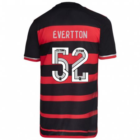 Kandiny Kinder Evertton #52 Rot Schwarz Heimtrikot Trikot 2024/25 T-Shirt