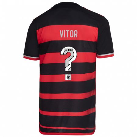 Kandiny Kinder João Vitor #0 Rot Schwarz Heimtrikot Trikot 2024/25 T-Shirt