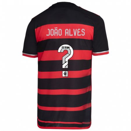 Kandiny Kinder João Alves #0 Rot Schwarz Heimtrikot Trikot 2024/25 T-Shirt