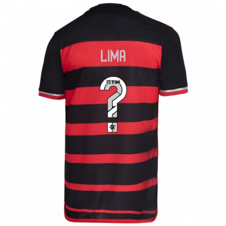 Kandiny Kinder Felipe Lima #0 Rot Schwarz Heimtrikot Trikot 2024/25 T-Shirt