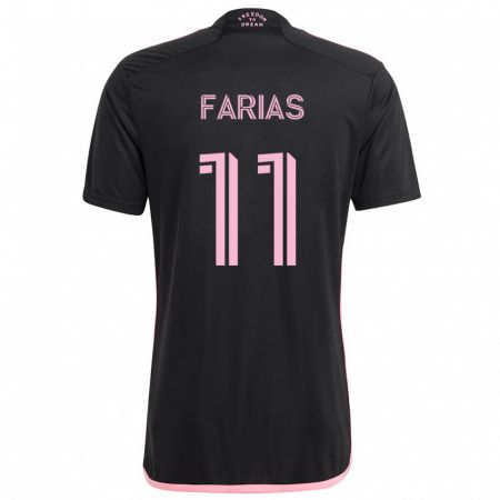 Kandiny Kinder Facundo Farías #11 Schwarz Auswärtstrikot Trikot 2024/25 T-Shirt