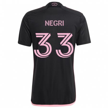 Kandiny Kinder Franco Negri #33 Schwarz Auswärtstrikot Trikot 2024/25 T-Shirt