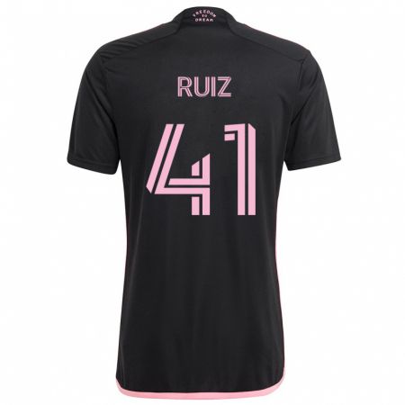 Kandiny Kinder David Ruíz #41 Schwarz Auswärtstrikot Trikot 2024/25 T-Shirt