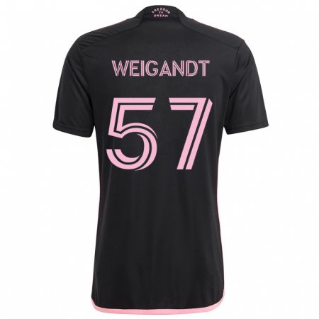 Kandiny Kinder Marcelo Weigandt #57 Schwarz Auswärtstrikot Trikot 2024/25 T-Shirt