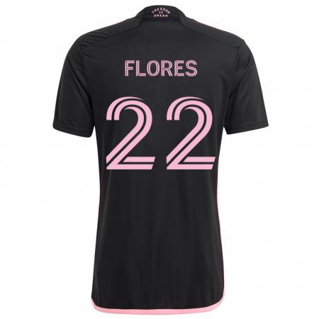 Kandiny Kinder Alejandro Flores #22 Schwarz Auswärtstrikot Trikot 2024/25 T-Shirt