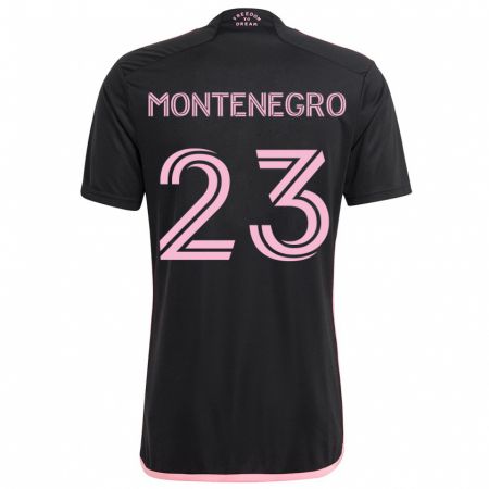 Kandiny Kinder Ricardo Montenegro #23 Schwarz Auswärtstrikot Trikot 2024/25 T-Shirt