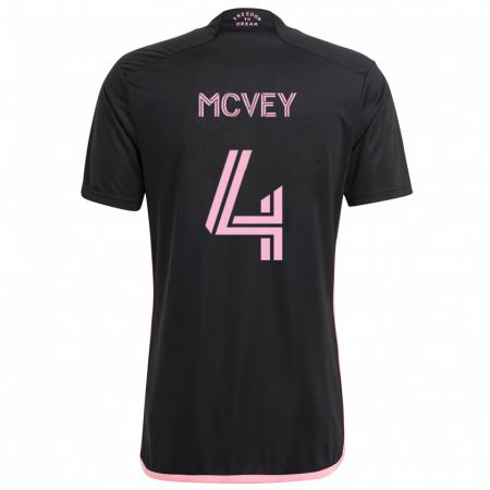 Kandiny Kinder Christopher Mcvey #4 Schwarz Auswärtstrikot Trikot 2024/25 T-Shirt