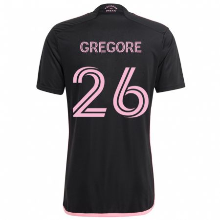 Kandiny Kinder Gregore #26 Schwarz Auswärtstrikot Trikot 2024/25 T-Shirt