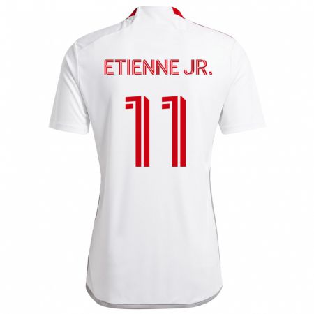 Kandiny Kinder Derrick Etienne Jr. #11 Weiß Rot Auswärtstrikot Trikot 2024/25 T-Shirt