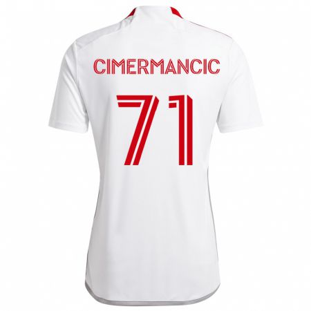 Kandiny Kinder Markus Cimermancic #71 Weiß Rot Auswärtstrikot Trikot 2024/25 T-Shirt