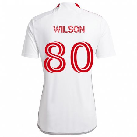 Kandiny Kinder Shafique Wilson #80 Weiß Rot Auswärtstrikot Trikot 2024/25 T-Shirt